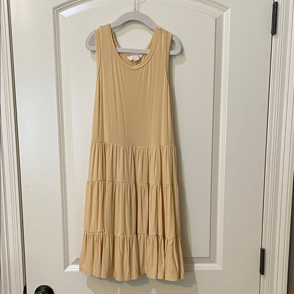 YOUTH Sleeveless Yellow Tiered Kids Dress